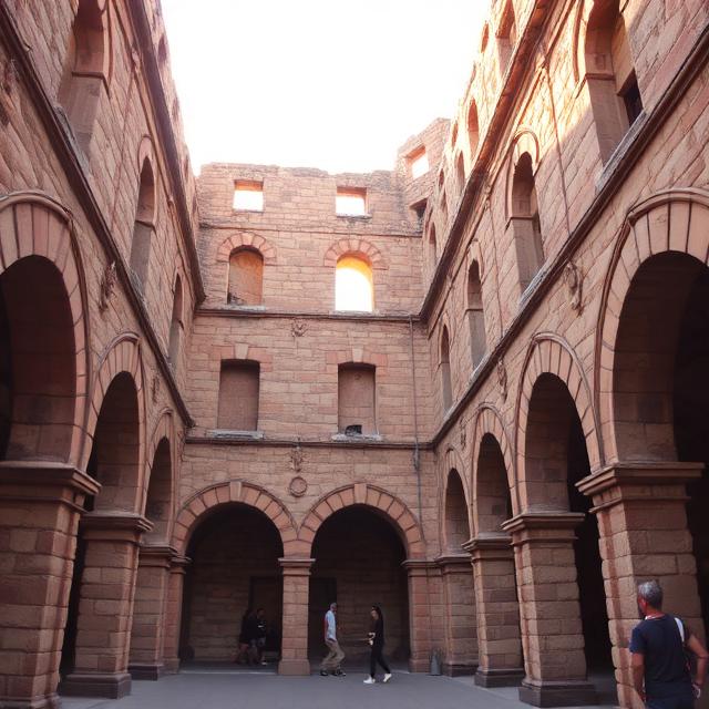 Historic temple and old town streets